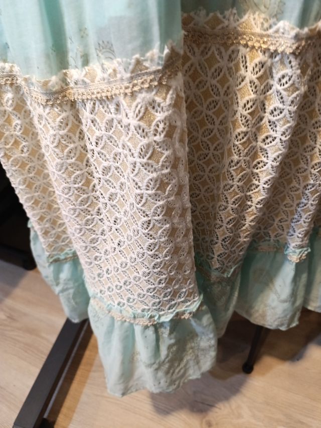 Vestido boho chic turquesa