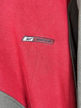 Sudadera Vintage Reebok Rework Gris/Roja Oversize