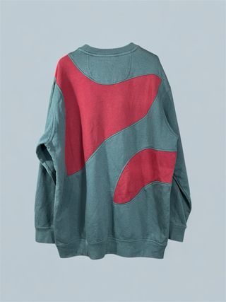 Sudadera Vintage Reebok Rework Gris/Roja Oversize