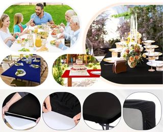 Funda mantel mesa 180x75 cm Blanco o Negro