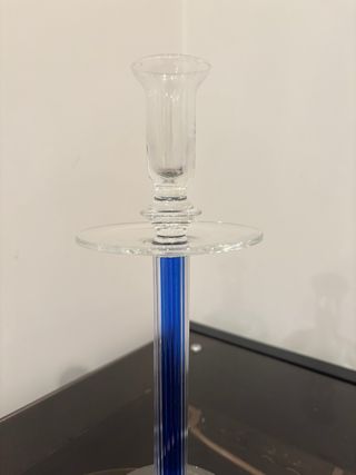 Candelabro Vintage Vetro Blu Memphis Anni '80 '90