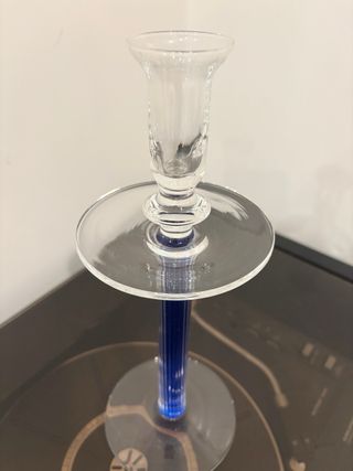 Candelabro Vintage Vetro Blu Memphis Anni '80 '90