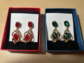 Pendientes joya rojo & verde