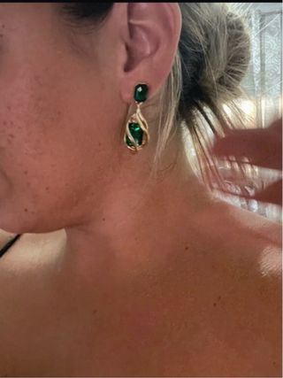 Pendientes joya rojo & verde