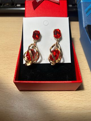 Pendientes joya rojo & verde