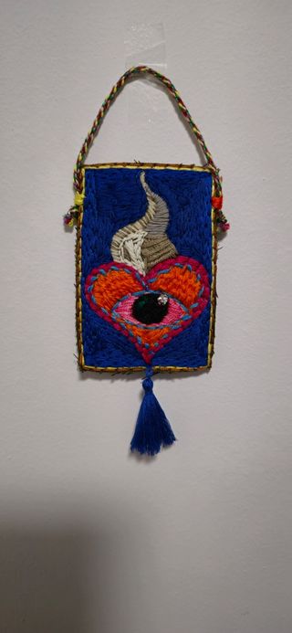 Bordado em ponto de cruz - Ex-voto