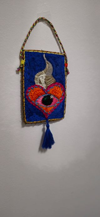 Bordado em ponto de cruz - Ex-voto