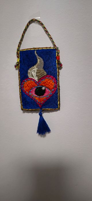 Bordado em ponto de cruz - Ex-voto