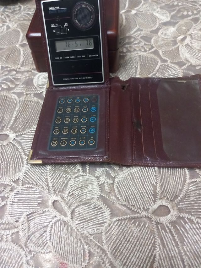 Agenda vintage anni '70 con calcolatrice