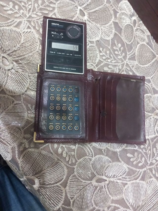 Agenda vintage anni '70 con calcolatrice