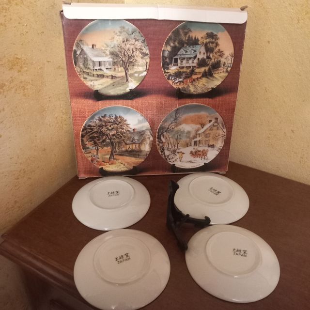 Set 4 Piattini Vintage Ceramica made in Japan