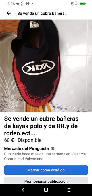 Cubre piragua kayak mar.kayak polo.ect.