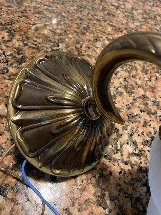 Aplique pared dorado con pantalla blanca