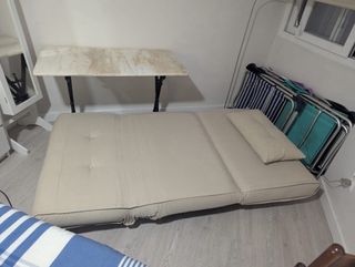 Sofa cama beige plegable