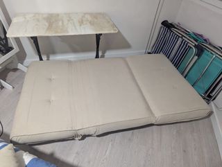 Sofa cama beige plegable