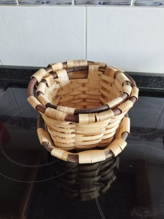 Cestas artesanales de madera de castaño, lote de 7