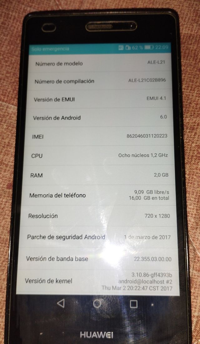 HUAWEI P8 LITE 4G-DOBLE SIM  + TARJETA MICROSD