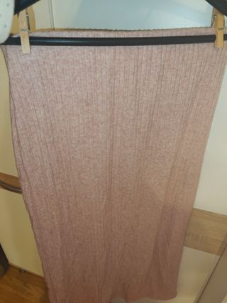 Falda punto fino rosa bebé 
