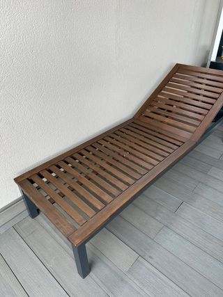 Tumbona exterior madera-aluminio