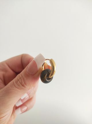 Pendientes ojo tigre baño oro 18k