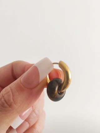 Pendientes ojo tigre baño oro 18k
