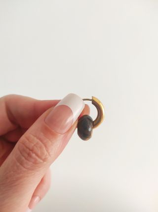 Pendientes ojo tigre baño oro 18k