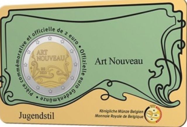 COINCARD 2€ CONM 🇧🇪 2023 ART NOVEAU