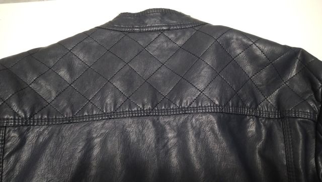 Giubbino in pelle e tessuto My Stuff blu