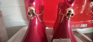 Botas lluvia rojas calavera-40