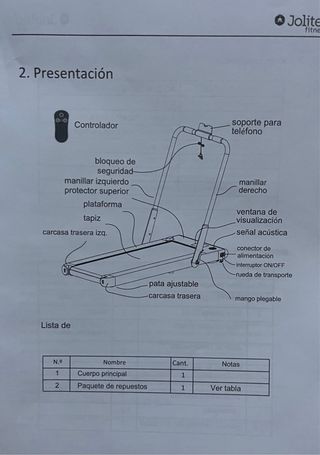 Cinta correr Jolitec fitness Plegable