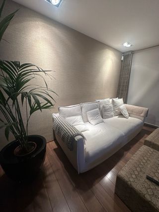 Sofá blanco de lino