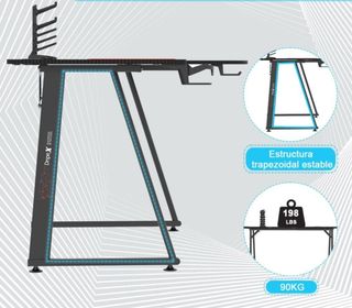Mesa gaming acabado en carbono