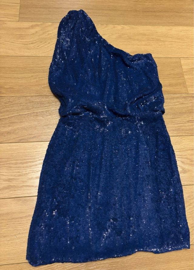 Vestido azul fiesta, talla S. Como nuevo