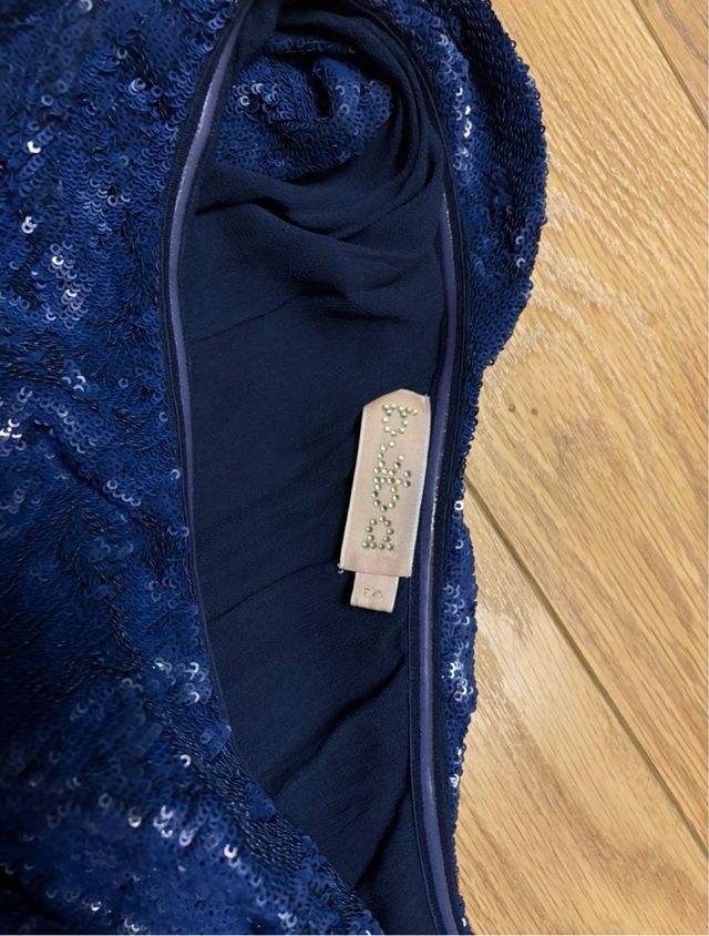 Vestido azul fiesta, talla S. Como nuevo