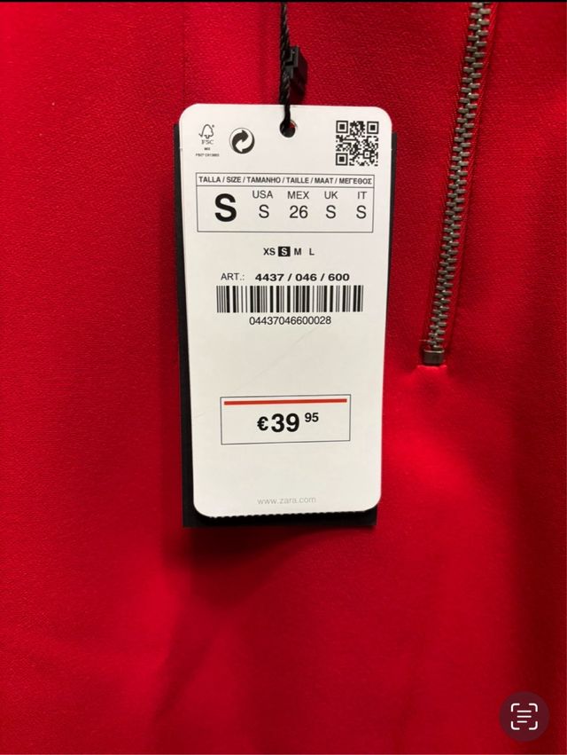 Vestido Zara rojo espalda abierta