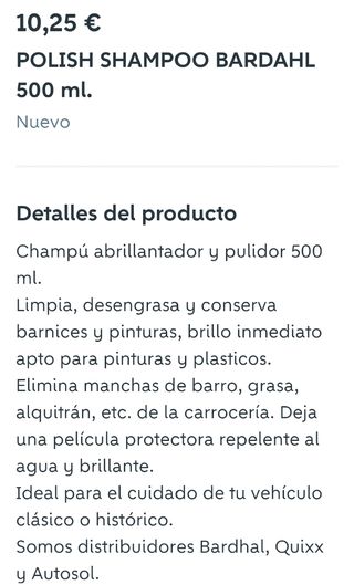 KIT DETAILING CUIDADOS PARA VEHICULOS CLASICOS