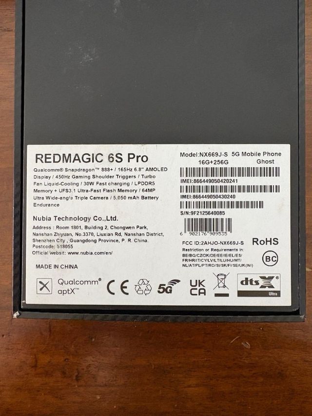 Nubia Redmagic 6S Pro