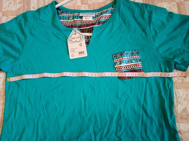 Pigiama - satin stampato turchese