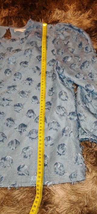 Blusa turquesa flocada talla L