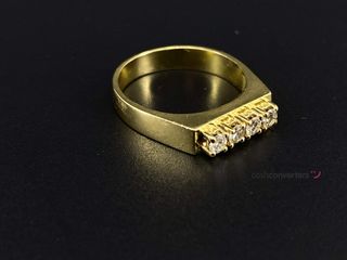 anillo oro 18k con piedra con circonita