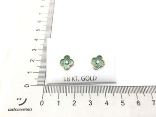 pendientes oro 18k con piedra con circonita