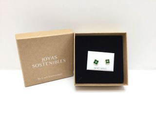 pendientes oro 18k con piedra con circonita