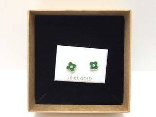 pendientes oro 18k con piedra con circonita