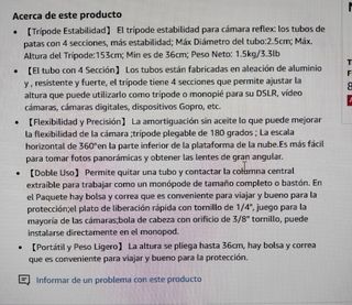 Trípode profesional Andoer 156cm - Cámara DSLR