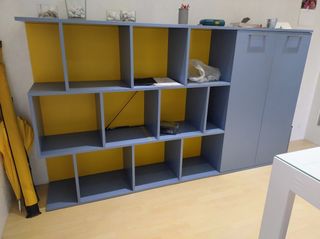 Mobile libreria a giorno laccato 2 ante