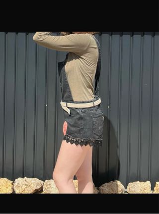 Peto vaquero corto negro