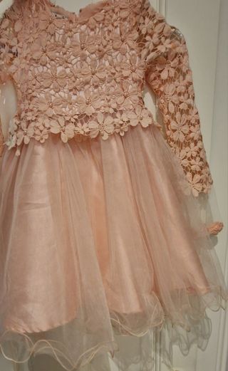 Vestito bimba pizzo rosa chiaro