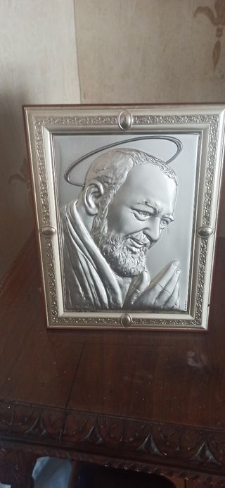 Quadro argento Padre Pio
