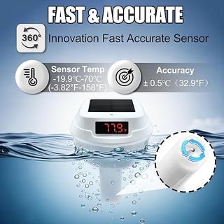 Homcocie Termómetro Piscina Solar 2200mAh USB-C