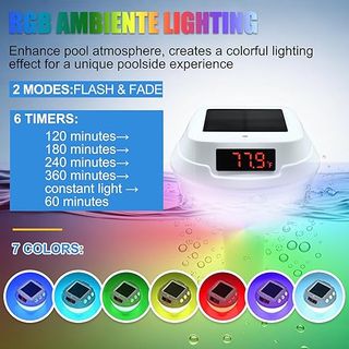 Homcocie Termómetro Piscina Solar 2200mAh USB-C